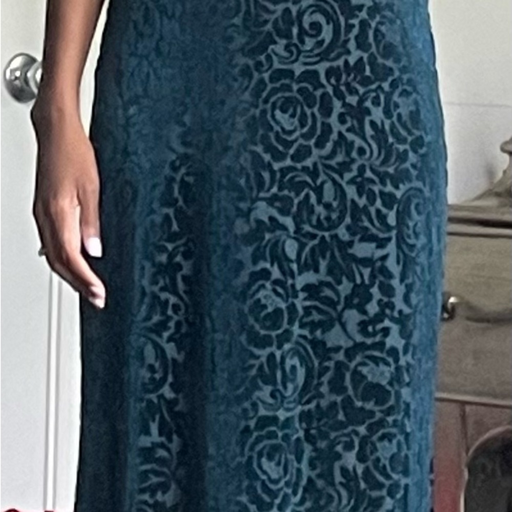 AKIRA Teal Floral Maxi Dress
